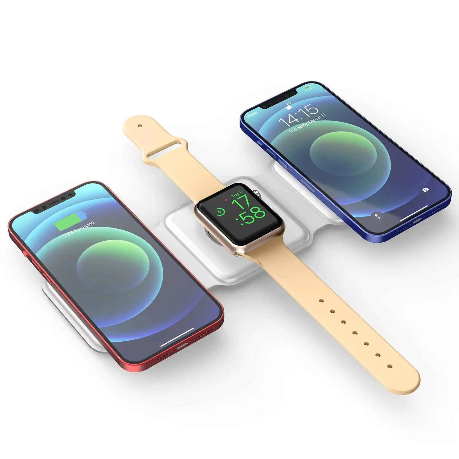 3-in-1 Magnetic Wireless Charger for Apple - Foldable and Convenient